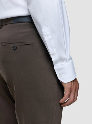 Tech Wool Suit Pants Slim Cocoa Brown