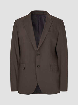 Tech Wool Blazer Dark Cocoa Brown Regular