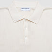 Textured Knitted Short Sleeve Polo Shirt Buttercream