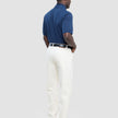 Textured Knitted Short Sleeve Polo Shirt Navy
