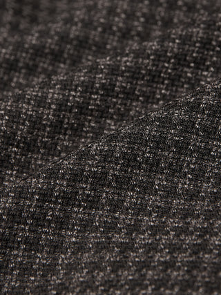 Close-up of the Timeless Wool Blazer Slim Dark Brown Check, featuring a dark brown slim fit wool blazer with a subtle checkered weave.