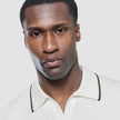 V-Neck Knit Short Sleeve Polo White