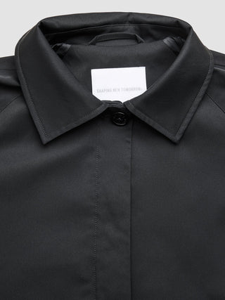 Women Waterproof Trench Coat Short Black