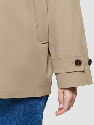 Women Waterproof Trench Coat Short Sand Grain