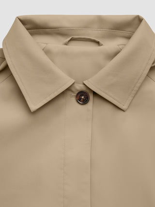 Women Waterproof Trench Coat Short Sand Grain