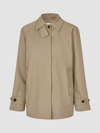 Women Waterproof Trench Coat Short Sand Grain