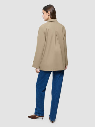 Women Waterproof Trench Coat Short Sand Grain