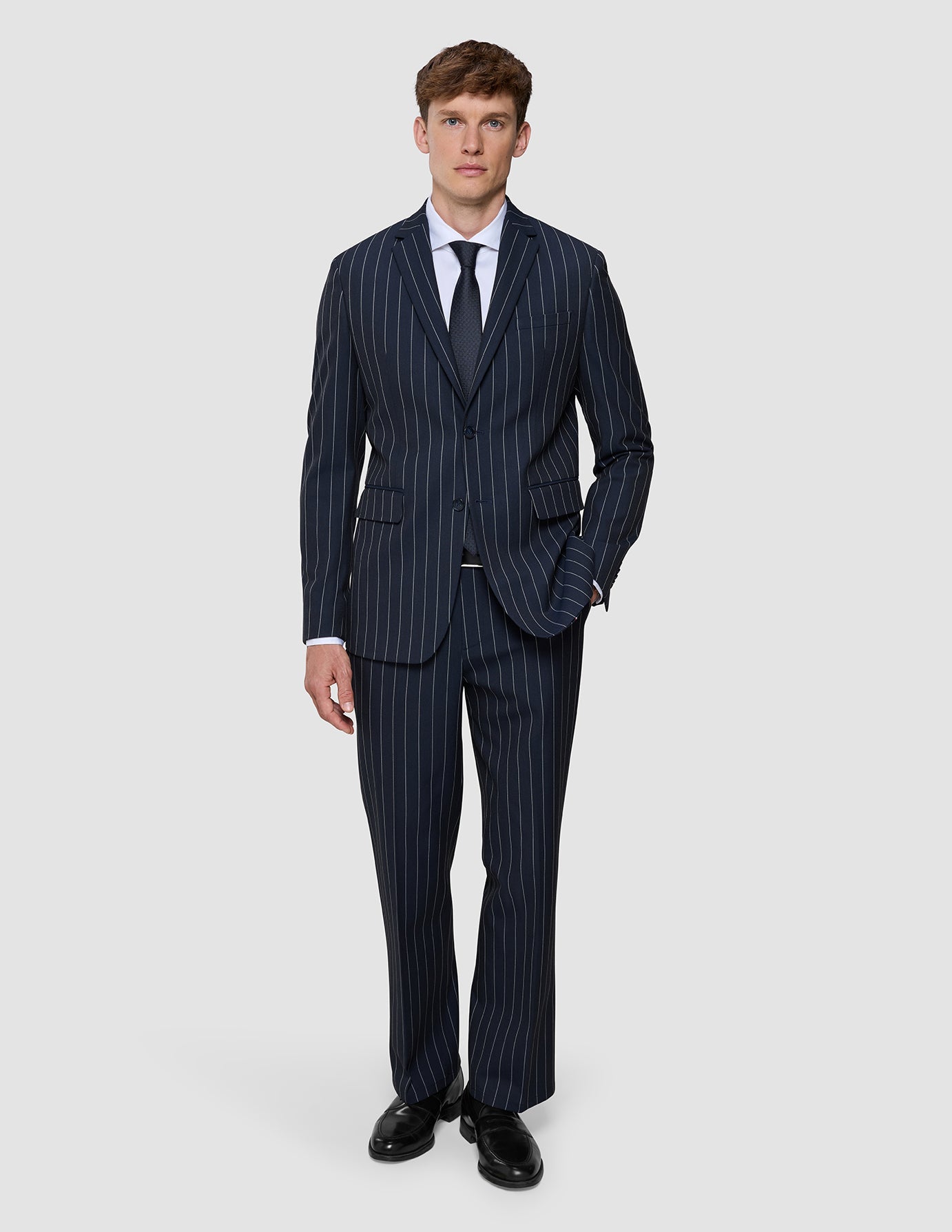 Essential Suit Pants Relaxed Fit Navy Stripes
