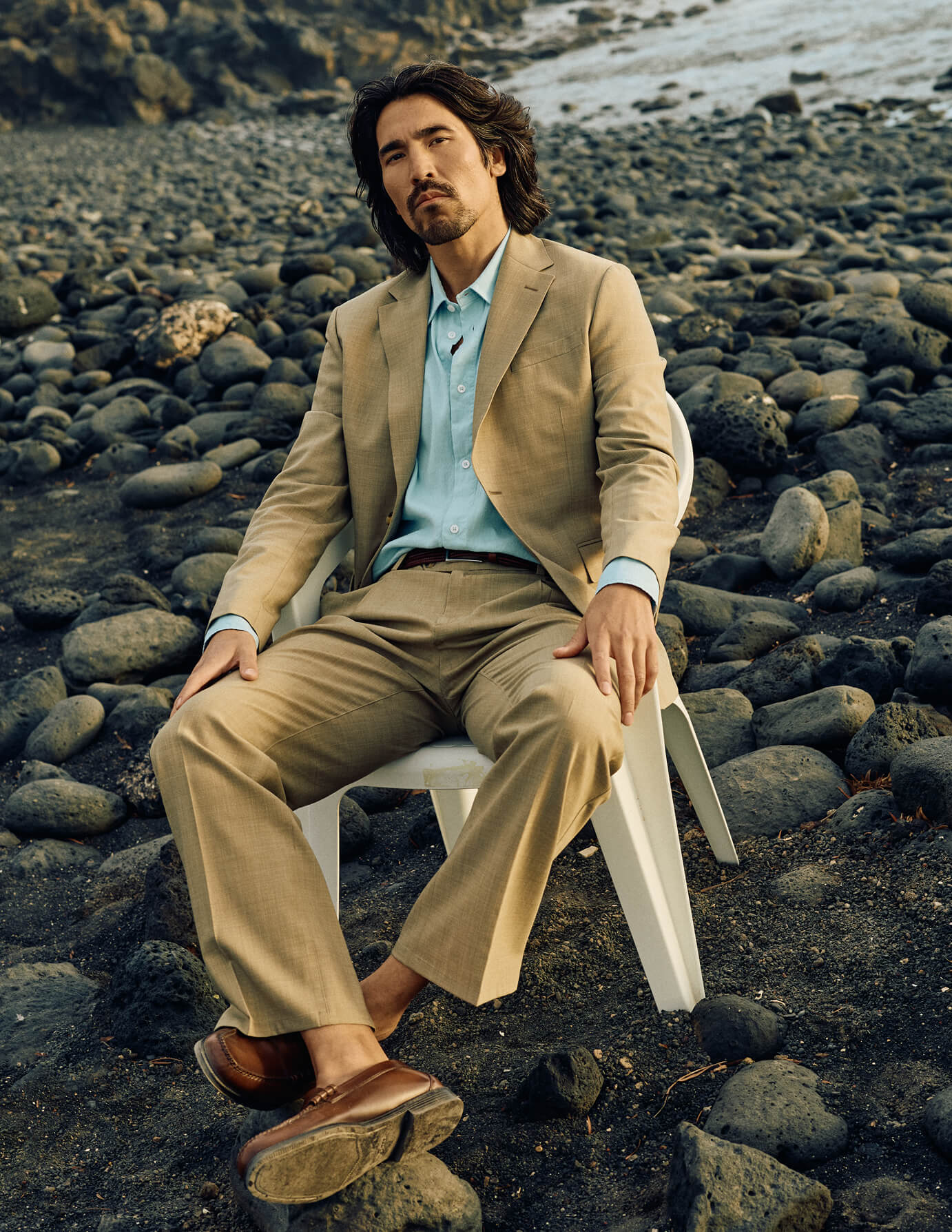 Tech Wool Blazer Sand Regular