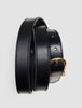 Women's Thin Leather Belt Gold Black