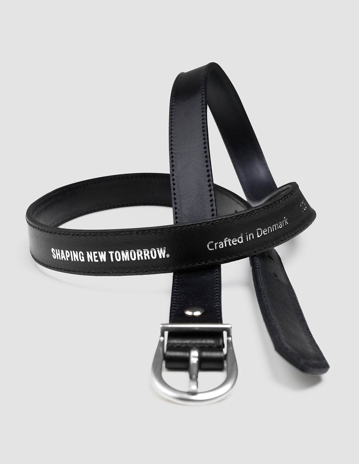 Women's Thin Leather Belt Silver Black