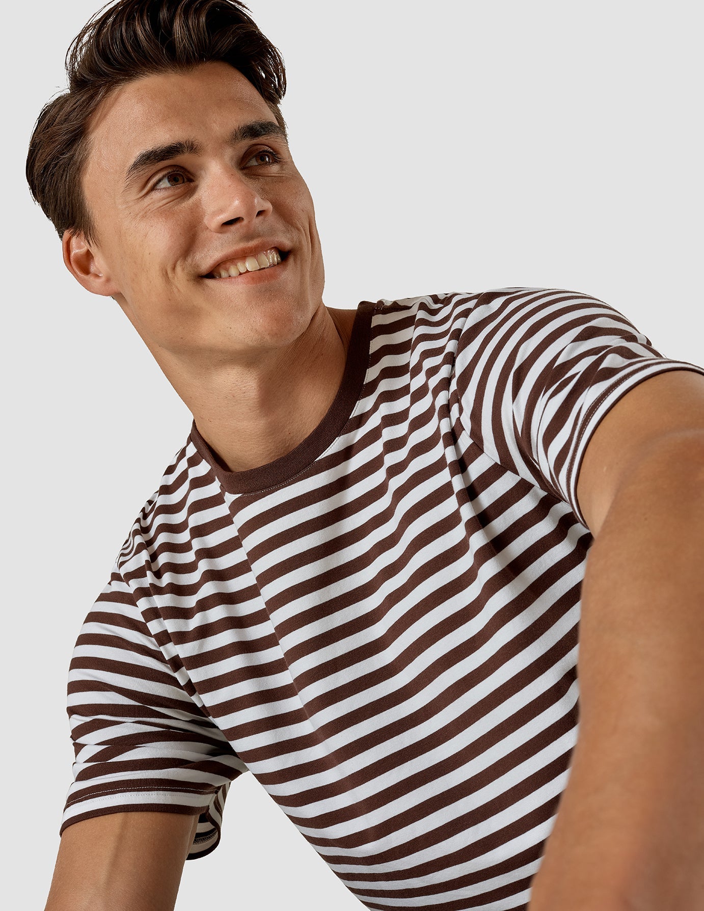 Striped Supima T-shirt Box Fit Espresso | SHAPING NEW TOMORROW