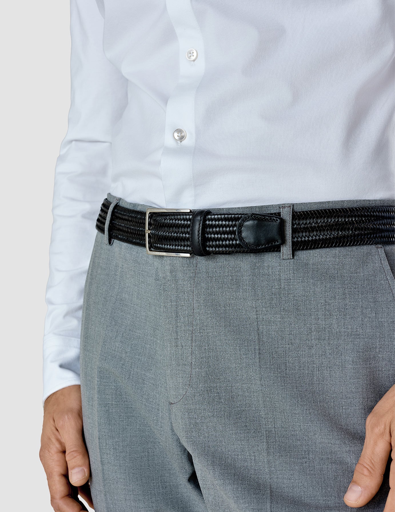 Braided Leather Belt Black