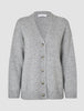 Women's Chunky Soft Wool Knit Cardigan Medium Grey Melange