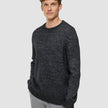 Chunky Soft Wool Knit Crewneck Charcoal Melange