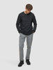 Chunky Soft Wool Knit Crewneck Charcoal Melange