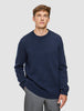 Chunky Soft Wool Knit Crewneck Dark Navy Melange