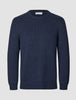 Chunky Soft Wool Knit Crewneck Dark Navy Melange