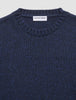 Chunky Soft Wool Knit Crewneck Dark Navy Melange