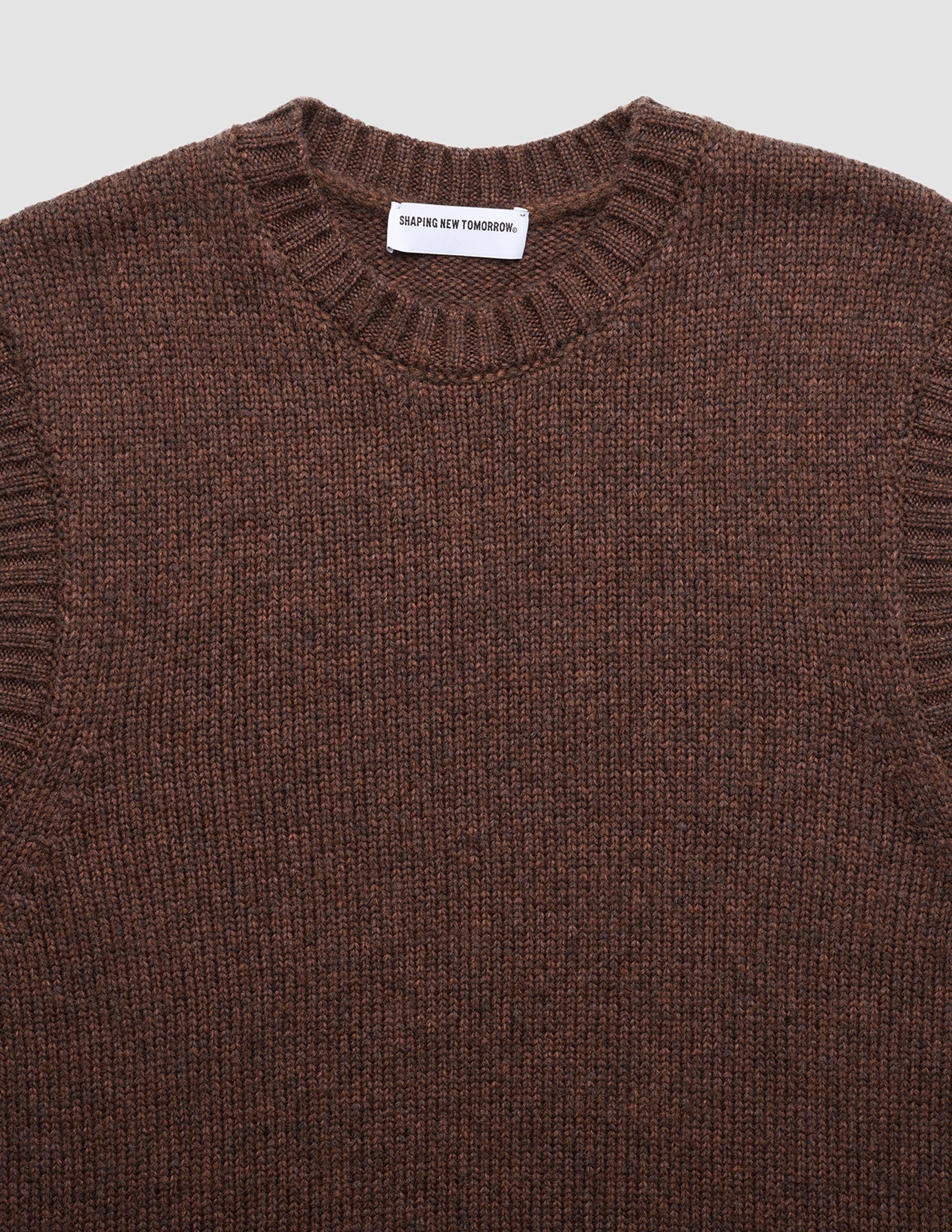 Chunky Soft Wool Knit Vest Saddle Brown Melange