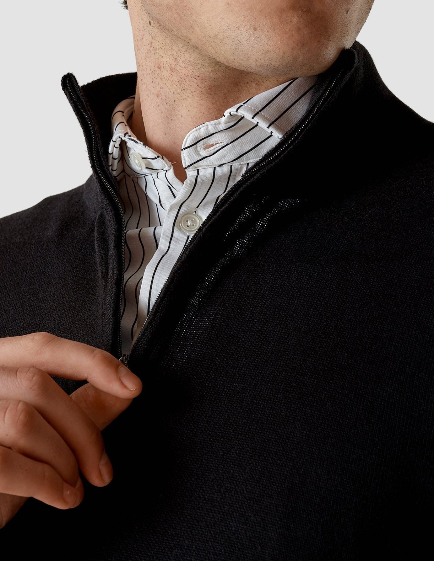 Classic Shirt Black Stripes Slim