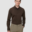 Classic Shirt Saddle Brown Slim