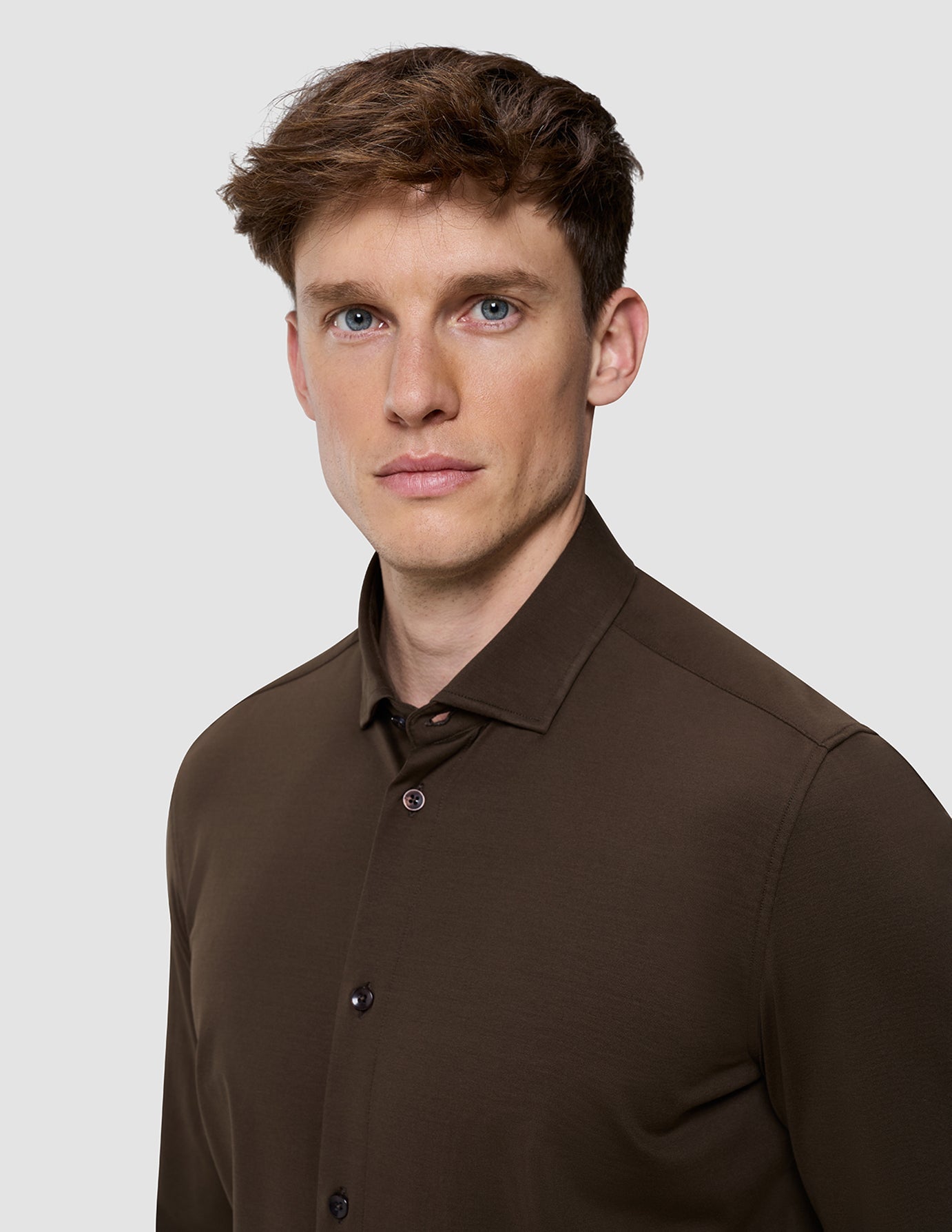 Classic Shirt Saddle Brown Slim