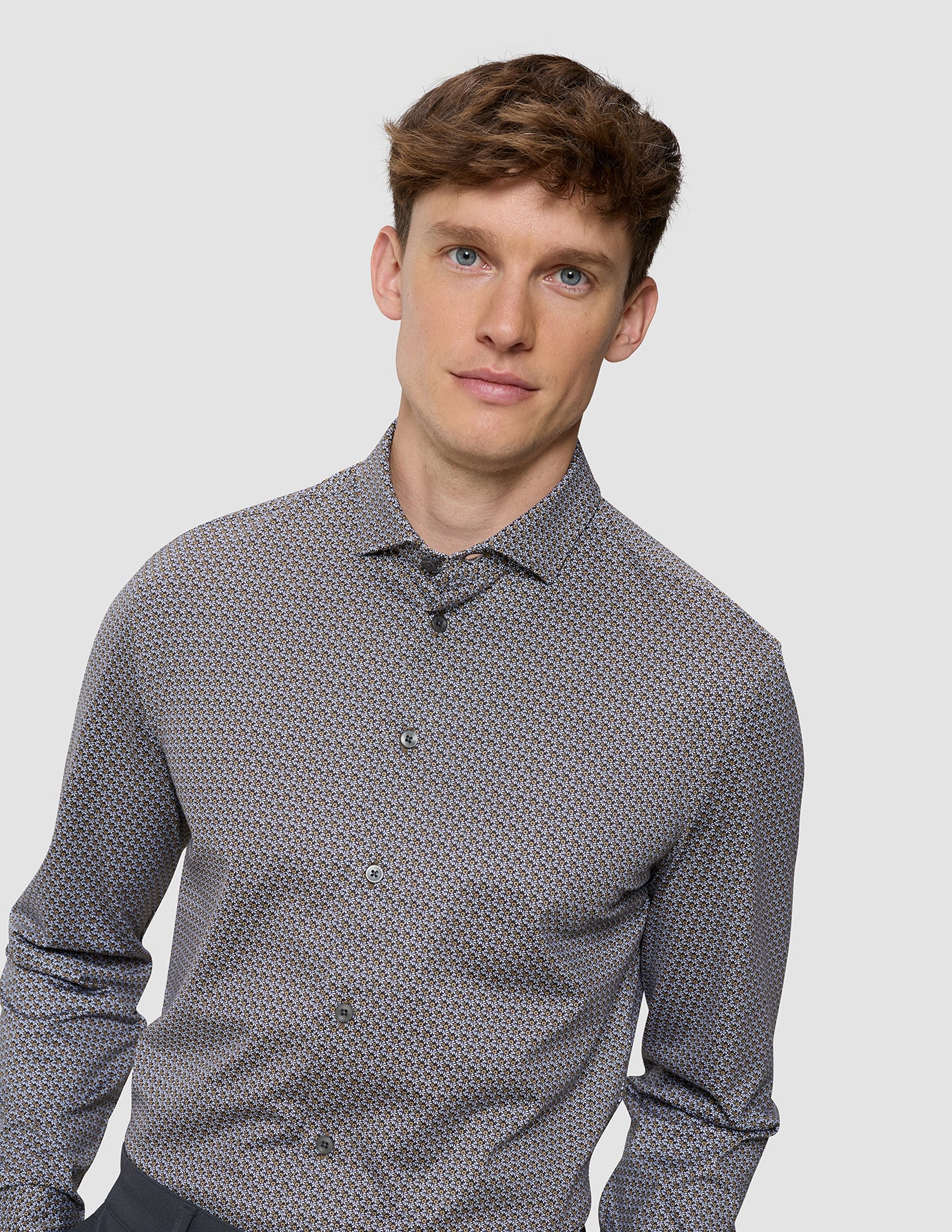 Classic Shirt Snowdrop Flowers Slim