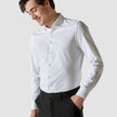 Model from the front wearing a Classic Shirt White with black pants