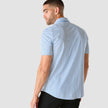 Classic Short-Sleeved Twill Shirt Light Blue Stripes