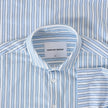 Classic Short-Sleeved Twill Shirt Light Blue Stripes