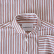 Classic Short-Sleeved Twill Shirt Mahogany Stripes