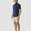 Model in full body wearing a Classic Short-Sleeved Shirt Navy