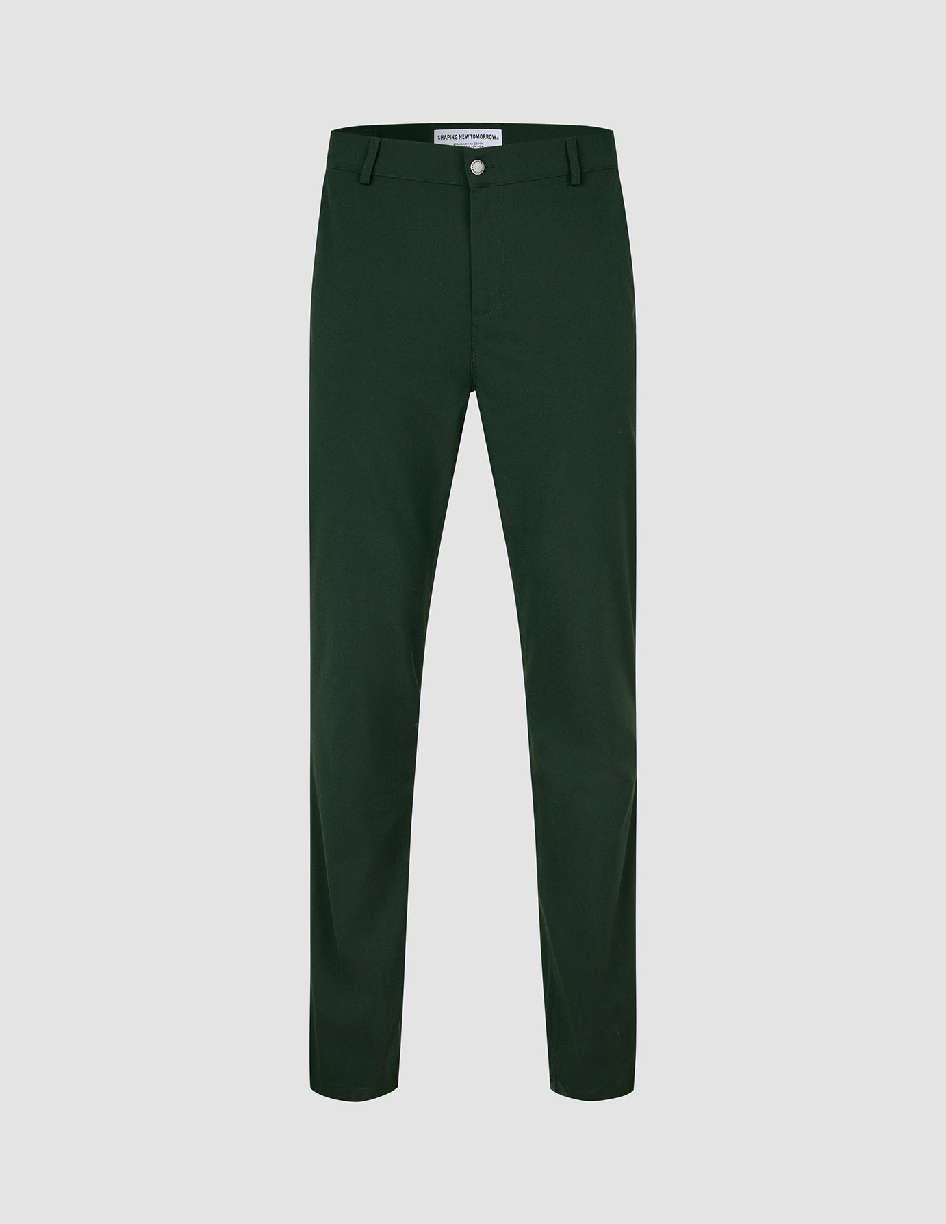 Ease Pants Slim Northern Pine dark green slim-fit trousers with 360° stretch and a button fly.