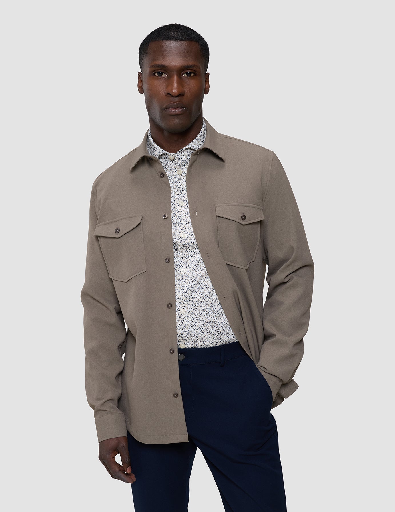 Effortless Overshirt Shadow Brown