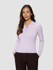 Women's Elevated Knit Polo Soft Pink Melange