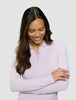 Women's Elevated Knit Polo Soft Pink Melange