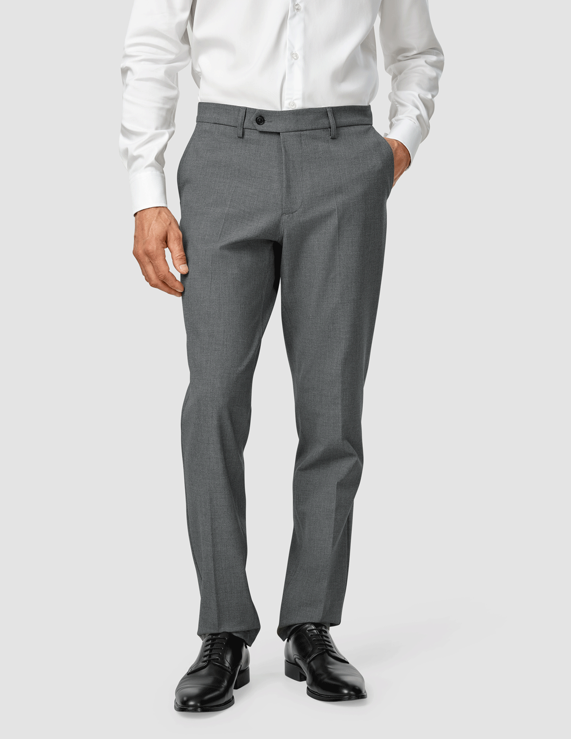 Essential Suit Pants Regular Dark Grey Melange