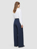 Women's Essential Pants Wide Navy Pinstripe
