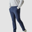 Model from the front wearing a pair of Essential Pants Marine Blue