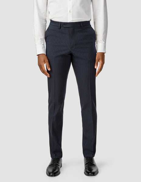 Essential Suit Pants Regular Navy Pinstripe | SHAPING NEW TOMORROW