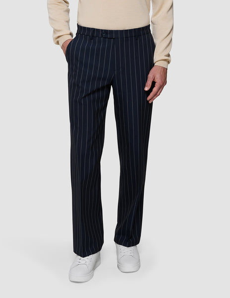 Essential Suit Pants Relaxed Fit Navy Stripes | SHAPING NEW TOMORROW
