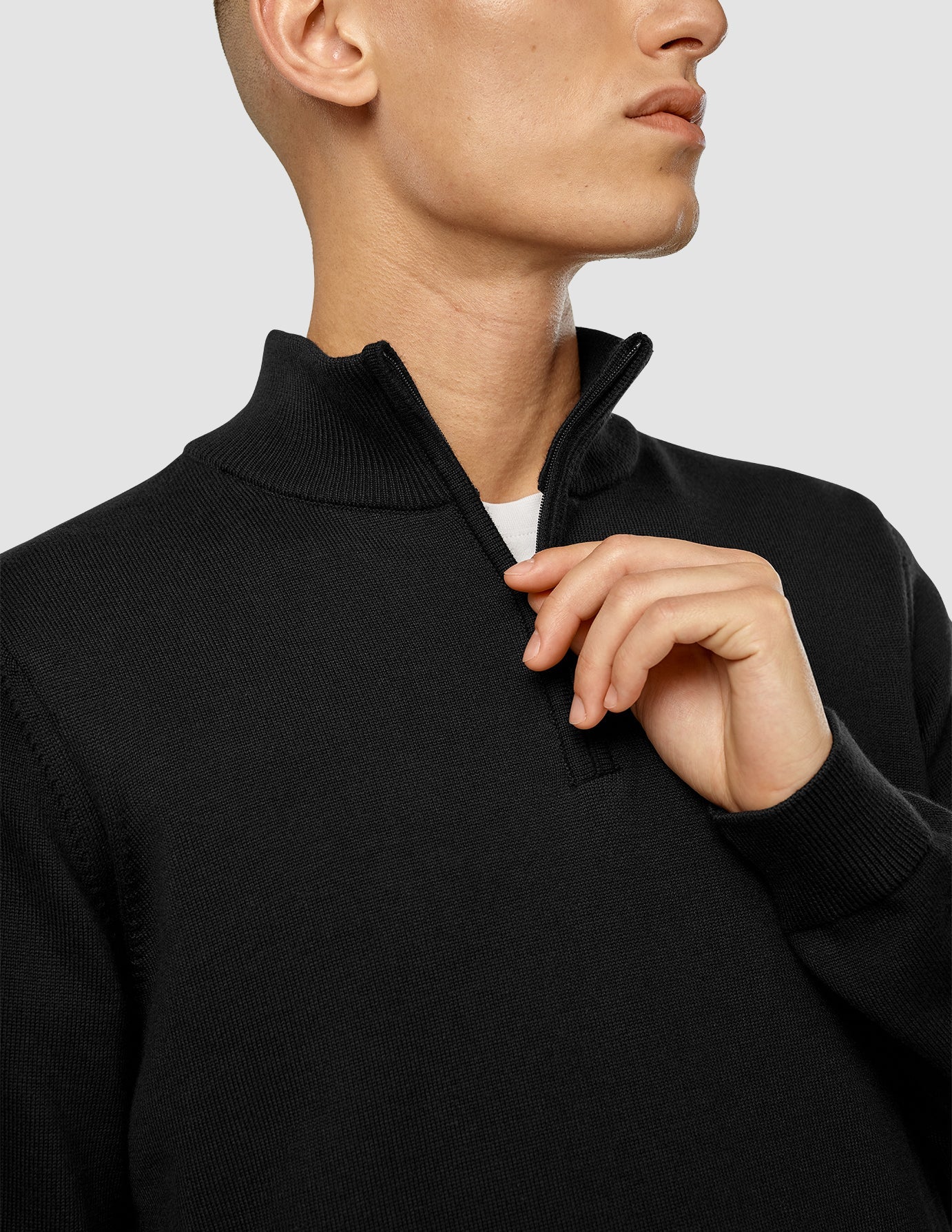 Everyday Knit Half Zip Black | SHAPING NEW TOMORROW