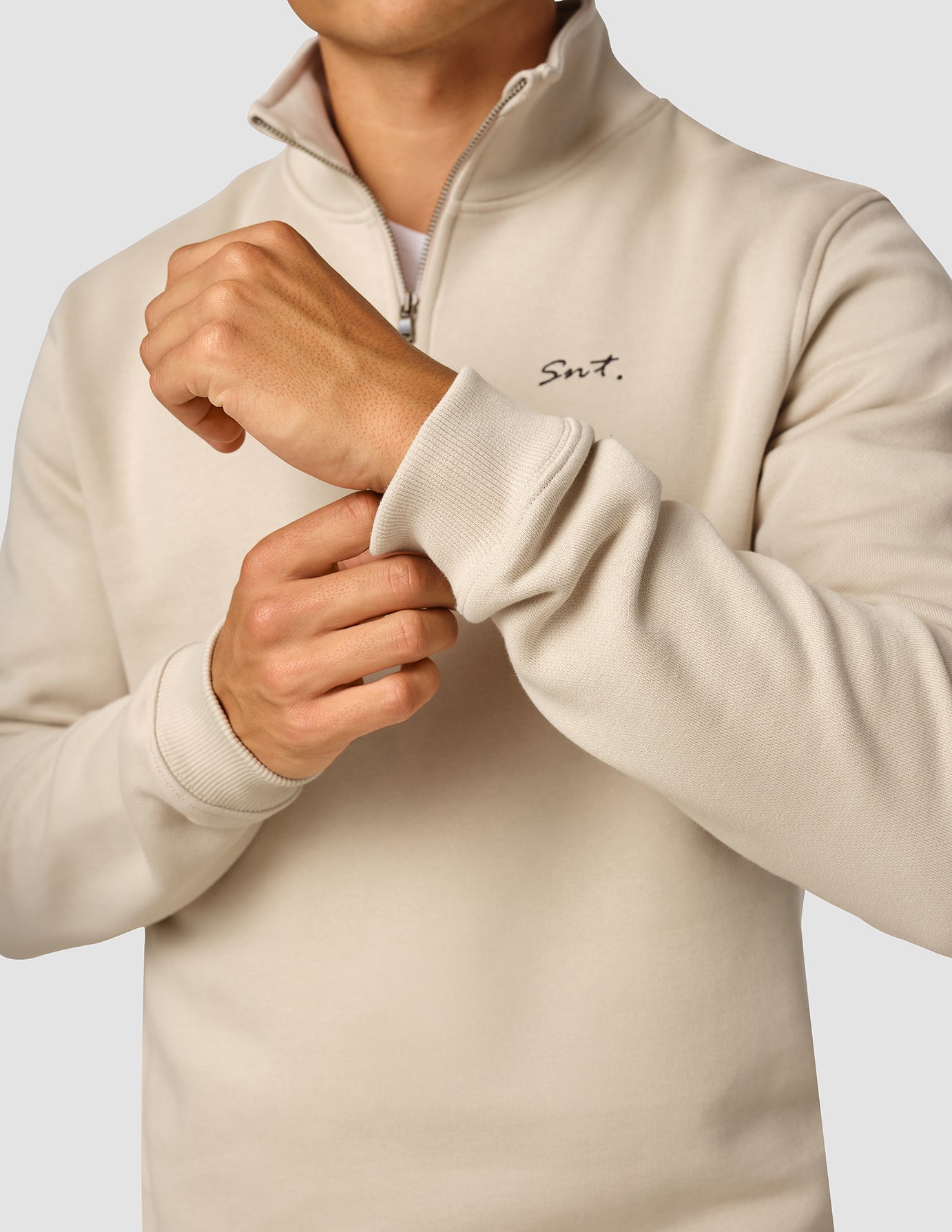 Everyday Half Zip Wooden Beige
