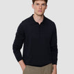 Everyday Knit Long Sleeve Polo Black
