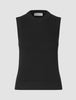 Women's Fine Knit Rib Vest Black
