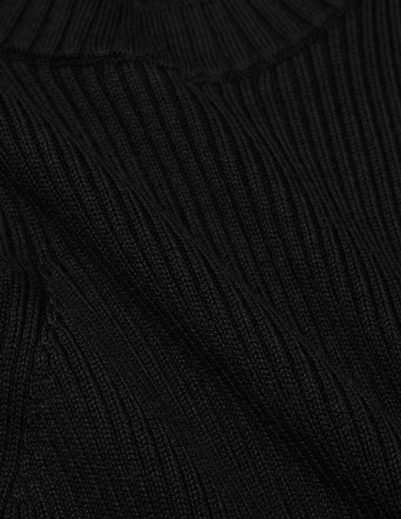 Women's Fine Knit Rib Vest Black