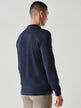 Fitted Knit Polo Long Sleeve Navy