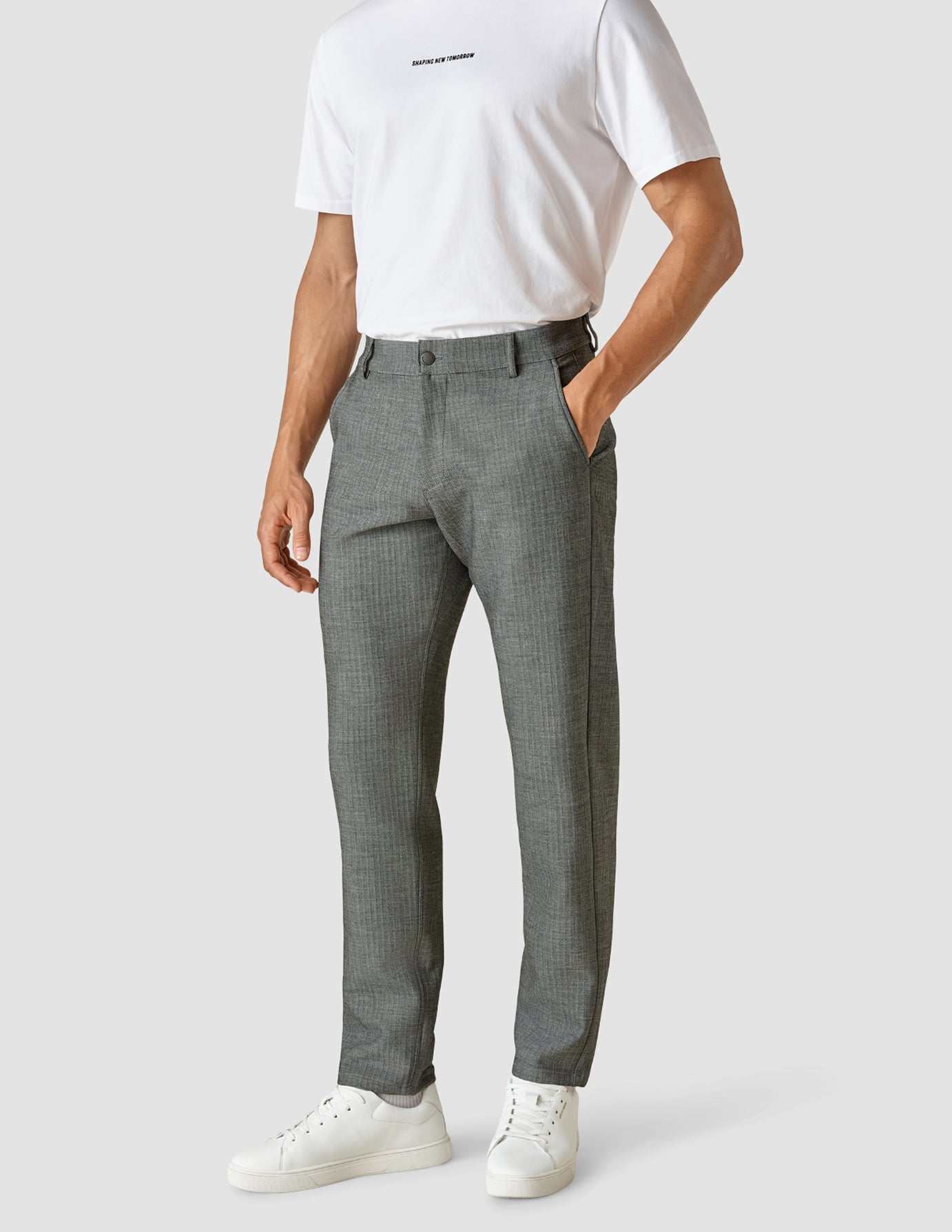 Regular Grey Heavy Edition Pants Regular Grey Herringbone | SHAPING NEW TOMORROW