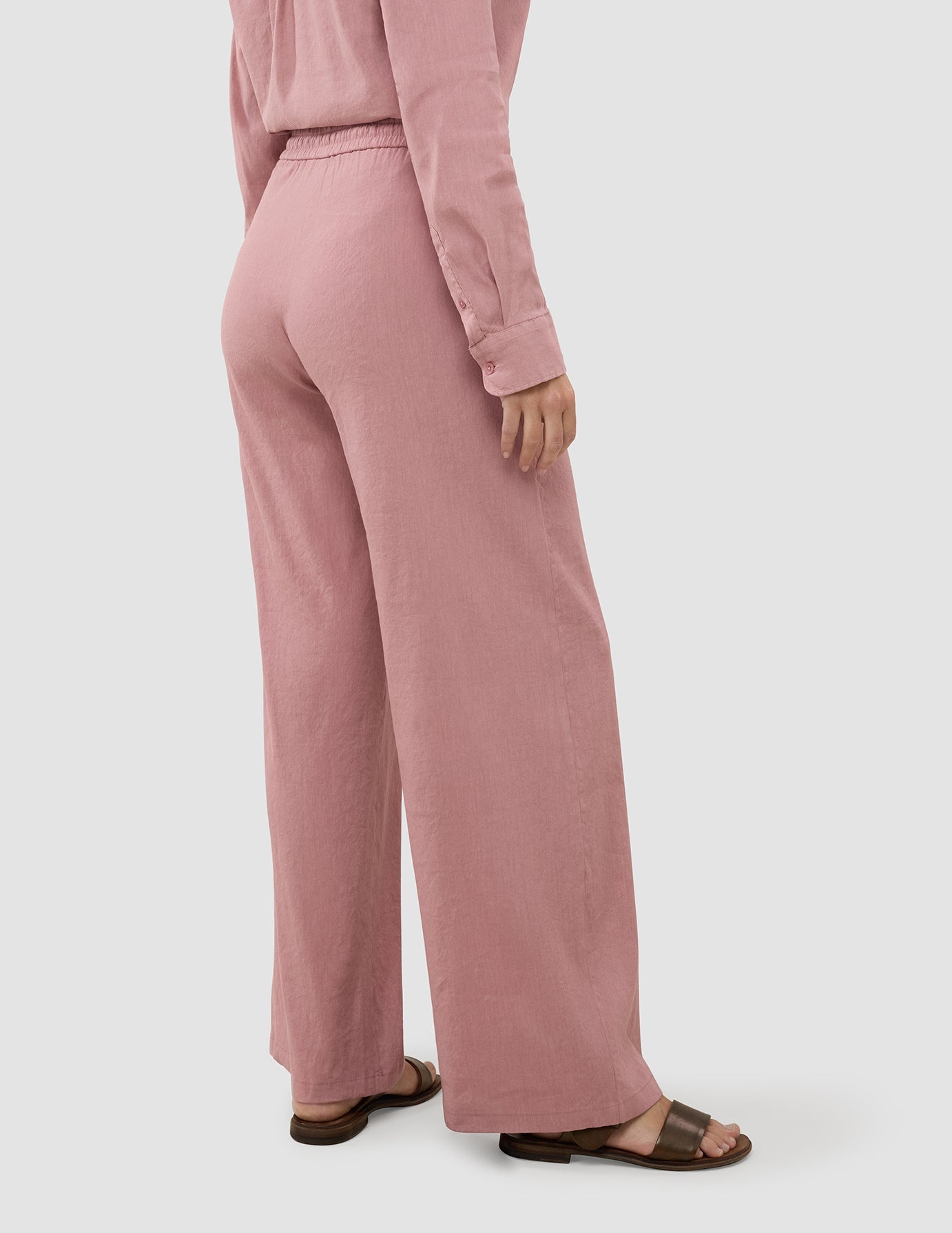 Women's Linen Pants Relaxed Dusty Cerise